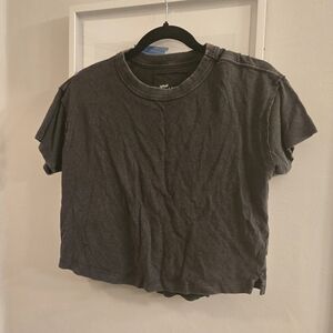 Gray Cropped T-Shirt Aerie